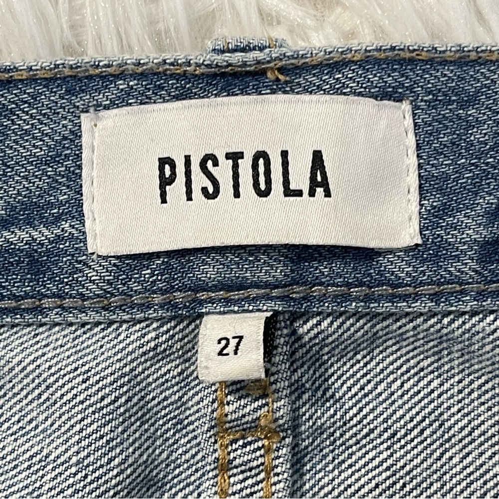 Pistols Jeans Womens 27 Blue Distressed Frayed Hem Pockets - Picture 3 of 10